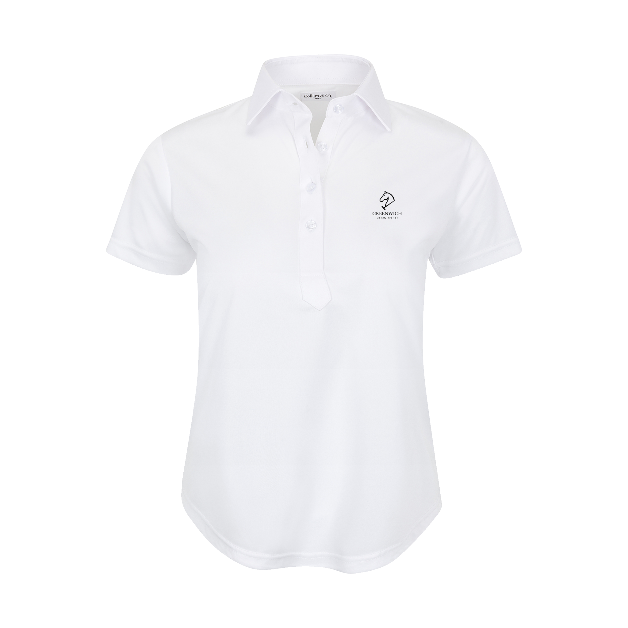 Greenwich Sound Polo Women's Cap Sleeve Semi Spread Polo White