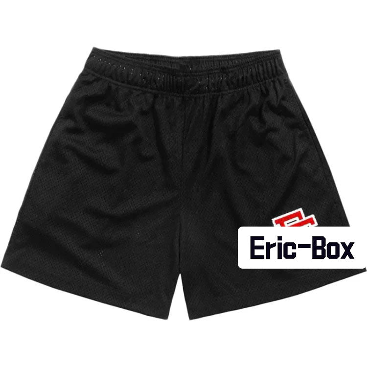 Black Red Basic Mesh Shorts